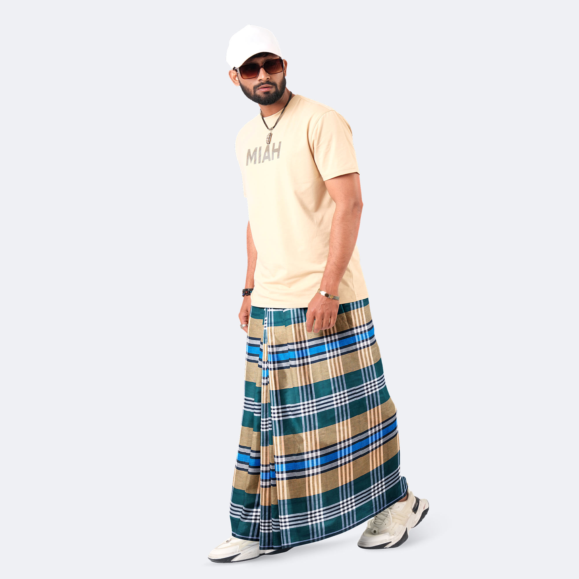 Men’s Classic Multicolor Striped Check Cotton Lungi - High Choice